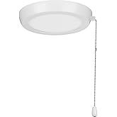 Progress Lighting P260002-028-30 AirPro 1-Light Transitional Integrated LED Edgelit Ceiling Fan Light Kit Satin White with Op