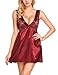 Oheetu Women Sexy Babydoll Dress Lace Negligee Lingerie Satin Chemise