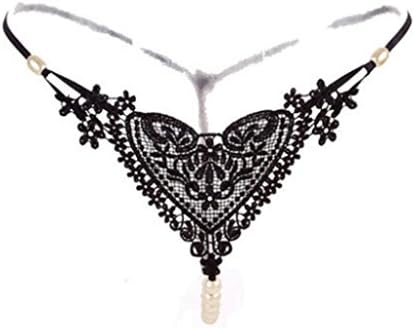 Ru Sweet Women's Open Crotch Lingerie Panty with Imitation Pearl Thong