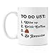 To Do List | Premium 11oz Coffee Mug Set - Fun Free Quotes Funny Poop Gifts for Women, Christmas, Self Employed Mug, Wake up the Boss, Wakeup Mug, Cup, Unique, The Poop, Quotes, Brother, Boss