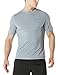 Tesla TM-MTS04-LGY_Large Men's HyperDri Short Sleeve T-Shirt Athletic Cool Running Top MTS04