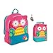 Stephen Joseph Girls Sidekick Owl Backpack, Lunch Pal and Zipper Pull Set