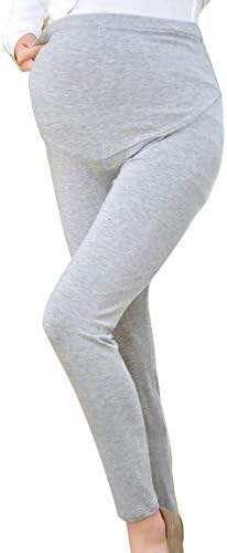 YeeSure Maternity Leggings Pants Long Solid Stretch Cotton Clothings for Pregnant Women YF14 (XL, Gray)
