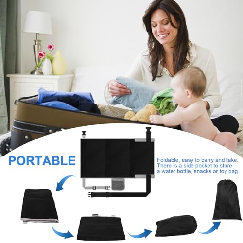 Royouzi Portable Foldable Airplane Footrest for Kids - Travel Bed for Airplane Travel with Kids (Black)
