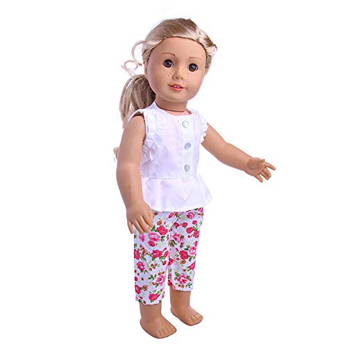 Livoty Doll Clothes Outfit Set T-Shirt Pants Set for 18 Inch American Toy Girl Doll Clothes Accessory Girl Toy (ZRJ81012106)