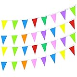 LoveVC 750 Feet Multicolor Pennant Banner String Flags Banners,Outdoor Party Decorations Supplies for Carnival,Grand Openning,Wedding,Kids Birthday,Sports Events Festivals Celebration
