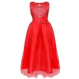 YiZYiF Kids Girl's Sequined Wedding Bridesmaid Formal Birthday Party Flower Girl Dress