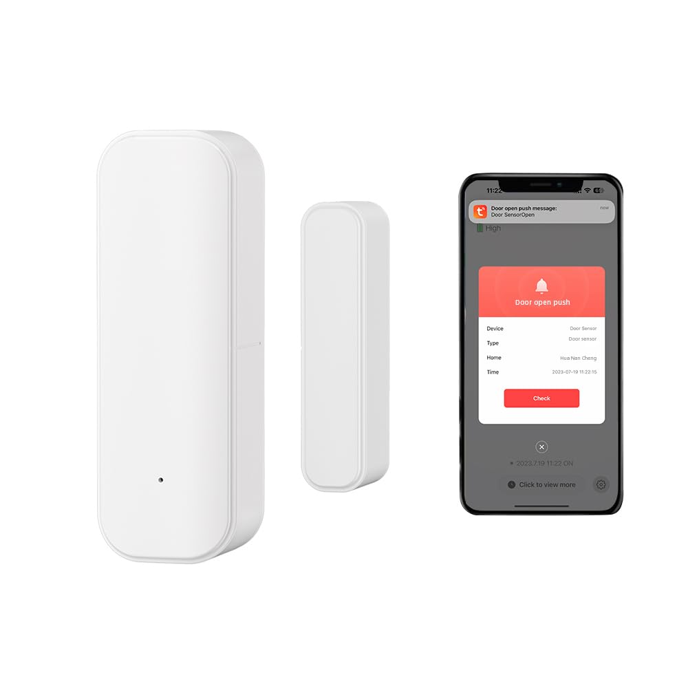 Photo 1 of 1-Pack Tuya Smart WiFi Door Sensor,2.4GHz WiFi Smart Window and Door Sensor Alarm, Wireless Magnetic Door Opening Detector