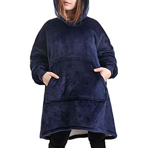 W-WENBING Sweatshirt met capuchon, draagbaar, zacht, pluizig, warm, comfortabel, oversized sweatshirt voor meisjes…
