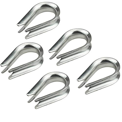 Favordrory 5 PCS M10 Stainless Steel Thimble for 3/8" Diameter Wire Rope
