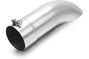 A-KARCK Turn Down Exhaust Tip 3.5" Inlet, Polished Tailpipe Tip with 3.5" Inlet & Outlet 12" Overall Length, Stainless Steel Structure for High Temperature Resistance