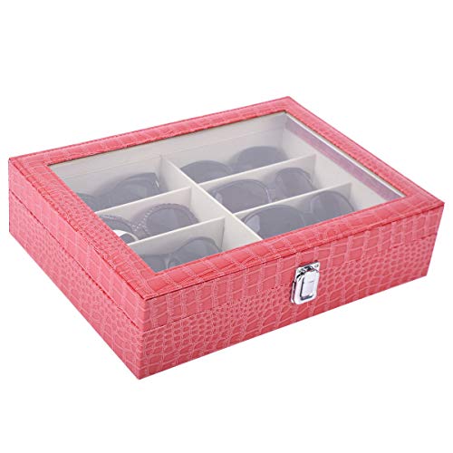 AUTOARK Leather 8 Piece Eyeglasses Storage and Sunglass Glasses Display Case Organizer,Rose,AW-032 - Thumbnail 6