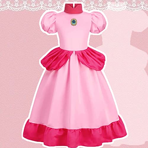 Deaboat Princess Peach Costume Cosplay Outfit Pink Princess Dress
