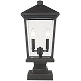 Z-Lite 568PHBS-SQPM-ORB 2 Light Outdoor Pier Mounted Fixture, Oil Rubbed Bronze