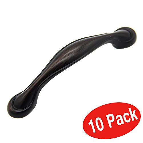 VESLA HOME 3" Rounded Foot Oil Rubbed Bronze Cabinet Hardware Handle Pulls, Drawer pulls Inch (76mm) Hole Centers 10 Pack - Thumbnail 7