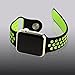 Ostart 38mm Replacement Band/Strap for Apple Watch Nike+, Sport Soft Silicone Wrist Strap with Ventilation Holes for iWatch Series 1 2,M/L Size(Black+Green)