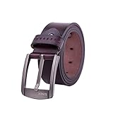 SINDE Mens Leather Jeans Belt 38mm Wide With Pin Buckle Black Fine Gifts Box