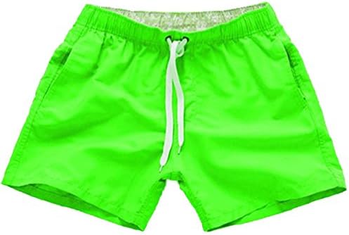Sayhi Men's Beach Swim Trunks Fast Dry Pocket Summer Swim Shorts Green XS
