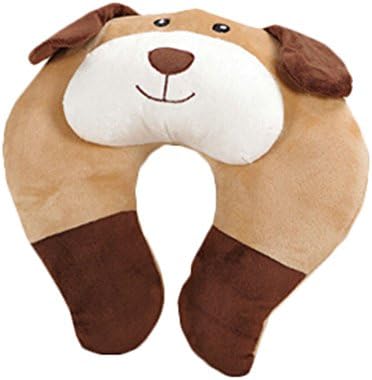 Cartoon Animal U-shaped Pillpw Lovely Neck Pillow Travel Pillow Neckrest (Kahki dog)