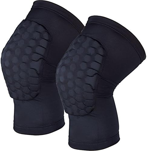 Knee Compression Sleeves Pads (1 pair) Honeycomb Crashproof Antislip Basketball Leg Knee Sleeve Protective Pad Support Guard Padded Breathable Compression Wear Hexpad