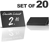 20 Pack Rustic Mini Chalkboard Signs - Easy To Write And Wipe Out - For Liquid Chalk Markers And Chalk - Small Plastic Message Board Signs - Table Numbers - Food Labels For Party - Small Chalkboard