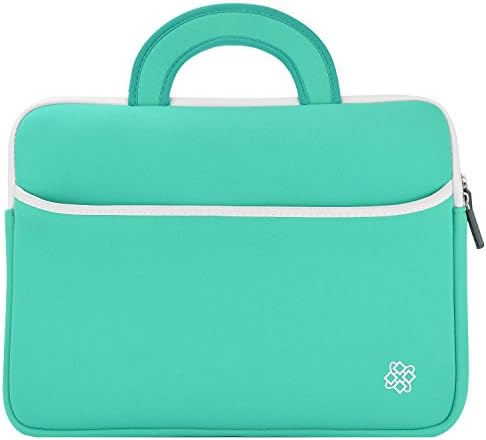 KOZMICC Sleeve for 10" 10.1" Tablets, Premium Portable Neoprene Sleeve Case Bag Handle Accessory Pocket for Acer, Amazon, Apple, Asus, Insignia, Lenovo, LG, Samsung, Toshiba Tablets (Teal)