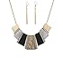 HSWE Women's Statement Bib Collar Necklace Enamel Tricolor Chunky Necklace Earrings Set