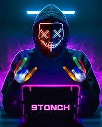STONCH Halloween Mask Skeleton Gloves Set, 3 Modes