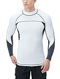 Tesla TM-MSR13-WTC_Large Men's UPF 50+ Long Sleeve Rashguard Surf Athletic Fit MSR13
