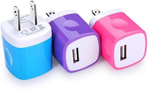 NonoUV Wall Charger, Charger Adapter 3-Pack USB Wall Home Travel Charger USB Power Charging Block for iPhone 7/7 Plus, 6/6S Plus, 5S/5, iPad, Samsung Galaxy S7/S6/S5/S4, LG, HTC, Nexus, Nokia