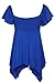 Meaneor Women's Plus Size Slimming V-neck Smocked Empire Waist Top Blouse Tshirt Blue XL
