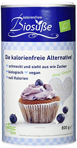Bio Erythrit 800g kalorienfreie BiosüÃe - kalorienfreier Kristallzuckerersatz, Vegane & zahnfreundliche Zucker Alternative - zuckerfrei 0 kcal, biologisch, glutenfrei