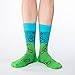 Good Luck Sock Women's Green Dog on Bike Crew Socks - Green, Adult Shoe Size 5-9