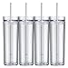 Skinny Acrylic Tumbler Double Wall 16 Oz - Clear