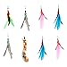 Retractable Wand , Multi Feather Teaser and Exerciser For Your Cat and Kitten - Cat Toys Interactive Cat Wand (8PCS)
