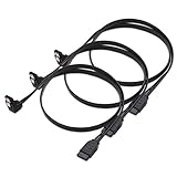 Cable Matters 3-Pack 90 Degree Right Angle SATA III 6.0 Gbps SATA Cable (SATA 3 Cable) Black - 24 Inches
