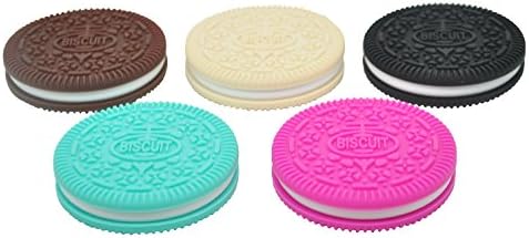 Mamiton 5pcs Mix Color BPA free silicone Oreo cookie teether as nursing pendant, for making DIY designs baby pacifier clips