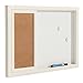 2-in-1 Wood Framed Wall Mounted Message Center w/Erasable Magnetic Whiteboard & Sliding Cork Board
