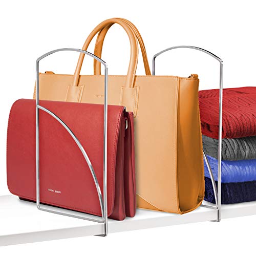 Lynk Tall Shelf Dividers Closet Shelf Organizer (Set of 2) Chrome