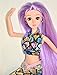 Eledoll Mermaid Princess Doll Purple Sirenia Very Long Hair Poseable Mermaid Doll 11.5 inch Fashion Doll