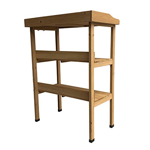 Gardiun KNH1090 Gartentisch Melvin, 67 x 37 x 89 cm, natürliches Holz – Bild 3