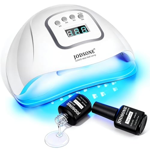 JODSONE Nail Lamp with Base and Top Coat Set