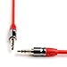 PlugLug - 3.5mm 8 FT Premium Auxiliary Audio Cable (Red) - Male to Male for Headphones, iPods, iPhones, iPads, Home/Car Stereos and More