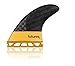 Honbeanify Future Fins EA Vector II Blackstix 3.0 V2EA Thruster Surfboard Fin Set Carbon Fiber