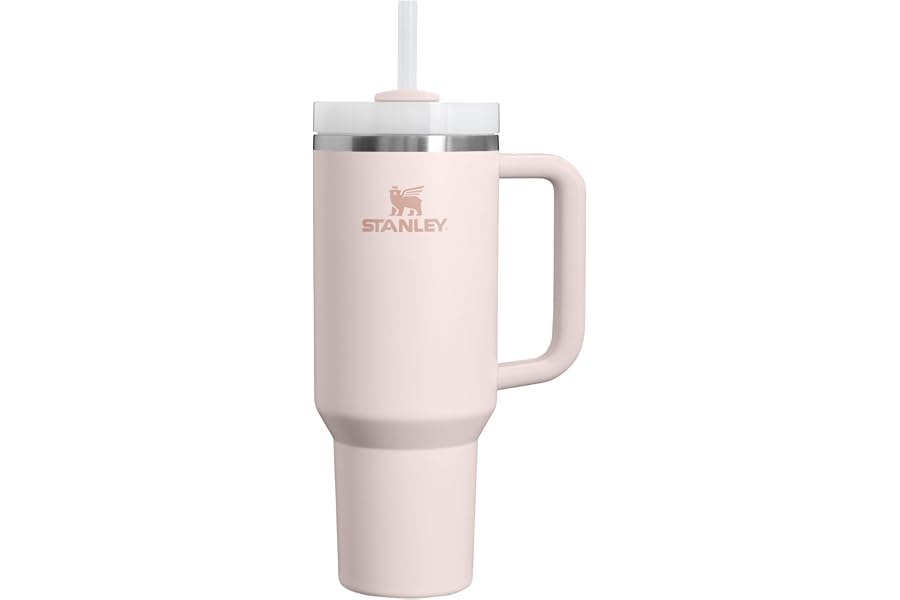 STANLEY Quencher H2.0 Flow State Tumbler, 40 oz, Rose Quartz 2.0 | Handle and Straw | 3-Position Lid | Cup Holder Compatible Book