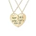 Tinksky 50cm Her One His Only Necklace Valentine Relationship Necklace for Lovers Couple Valentine's Day Gift (Gold)