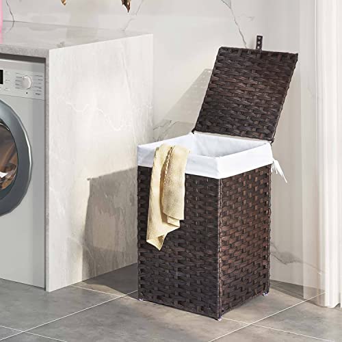 Greenstell Laundry Hamper with Lid, 60L Clothes Hamper with 2 Removable