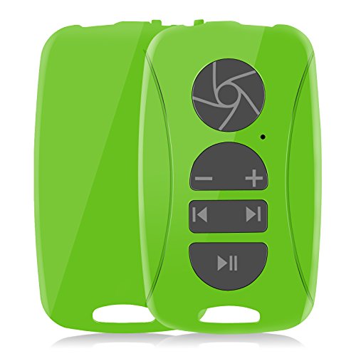 Fintie Bluetooth Wireless Multimedia Remote Music Control Camera Shutter for iOS and Android Smartphones Tablets - Green