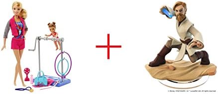 Barbie Gymnastic Coach and Student Dolls Playset AND Disney Infinity 3.0 Edition: Star Wars™ Obi-Wan Kenobi Figure - Bundle