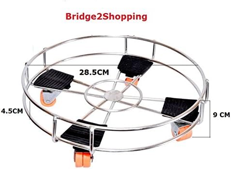 BRIDGE2SHOPPING Cylinder Trolley with Wheels Stand, 28.5 cm